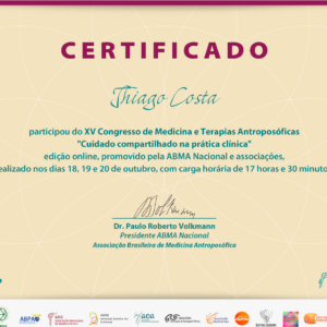 XV Congresso de Medicina e Terapias Antroposóficas - Cuidado Compartilhado na Prática Clínica